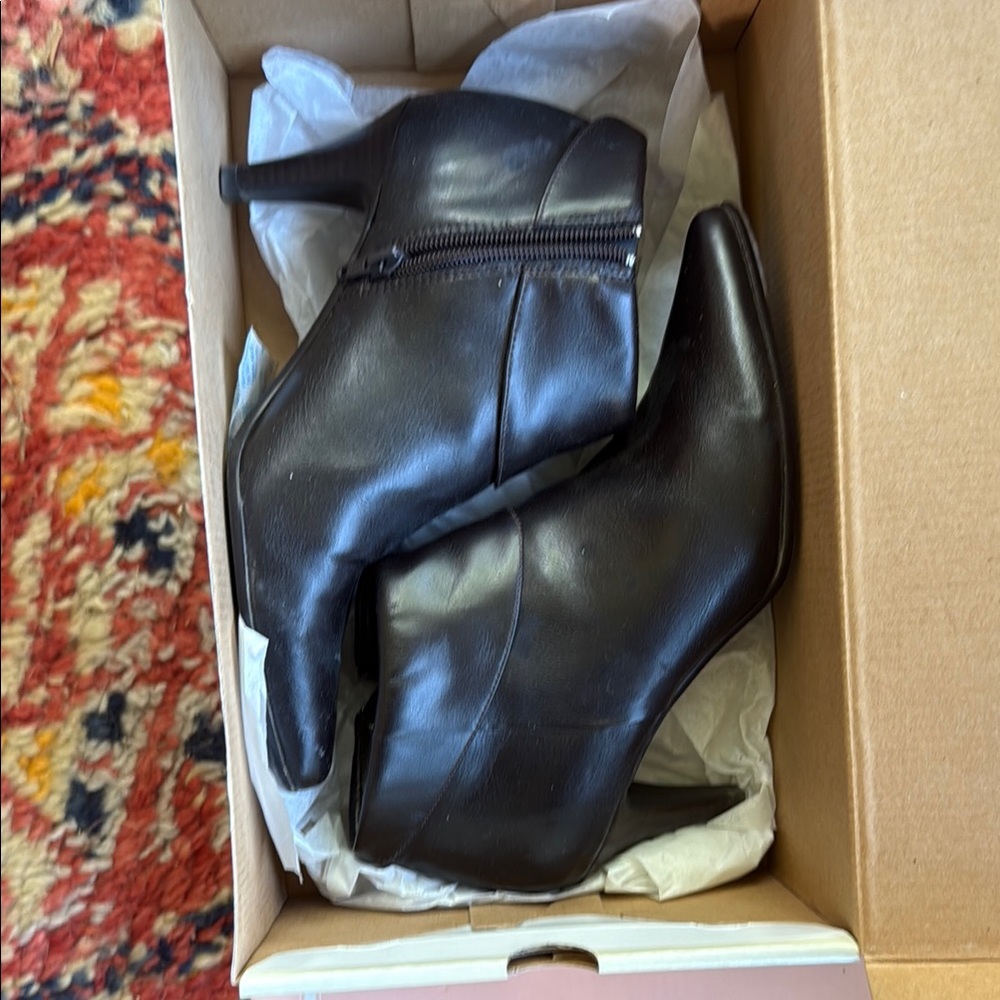 Black Leather Ankle Boots